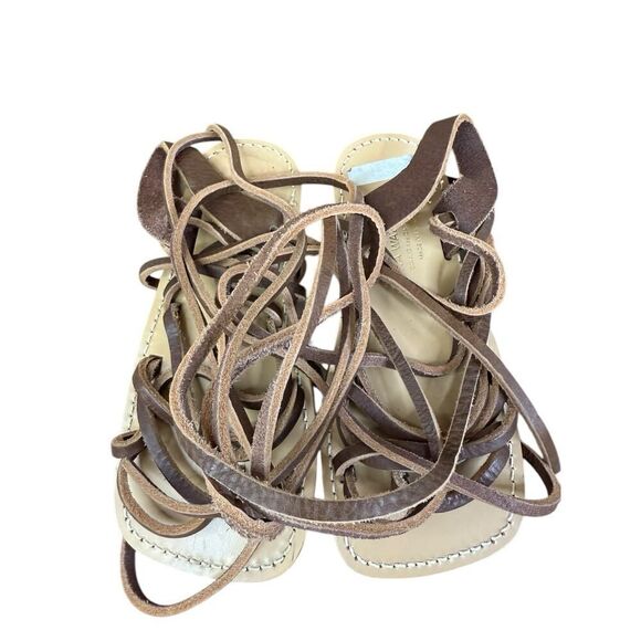 Junya Watanabe x Comme des Garçons Brown Leather Wrap Sandals XS US 6 - Picture 5 of 11